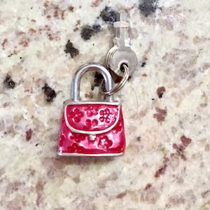 Handmade, Pewter, Handbag, Padlock, Charm, Luggage Lock, School Locker Lock, Gym Locker Lock, Lock with Keys, Novelty, Unique, Pewter Gift