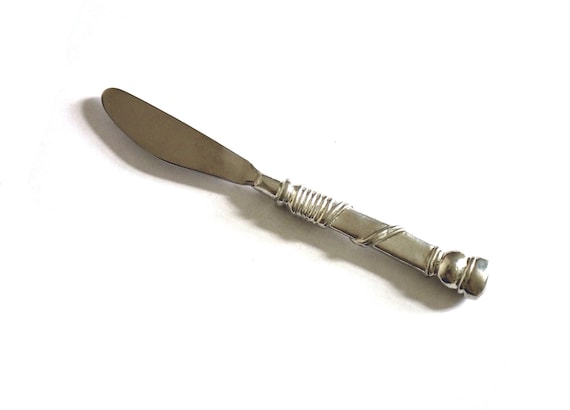 Handmade, Pewter, Butter Knife, Butter Spreader, Unique, Twist Design,  Spreader Knife, Cheese Spreader, Jam Knife. Small Knife 