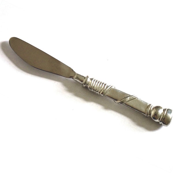 Handmade, Pewter, Butter Knife, Butter Spreader, Unique, Twist Design, Spreader Knife, Cheese Spreader, Jam Knife. Small Knife
