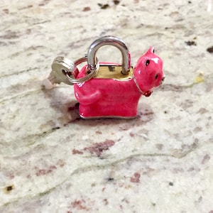 Handmade, Pewter, Cat, Padlock, Charm, Luggage Lock, School Locker Lock, Gym Locker Lock, Lock with Keys, Novelty, Unique, Pewter Gift