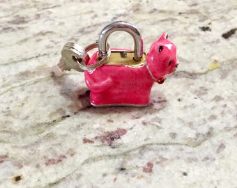 Handmade, Pewter, Cat, Padlock, Charm, Luggage Lock, School Locker Lock, Gym Locker Lock, Lock with Keys, Novelty, Unique, Pewter Gift