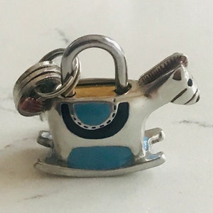 Handgefertigt, Schaukelpferd, Vorhängeschloss, Charme, Gepäckschloss, Schul Locker Lock, Gym Locker Lock, Schloss mit Schlüsseln, Neuheit, Einzigartig, Zinn Geschenk