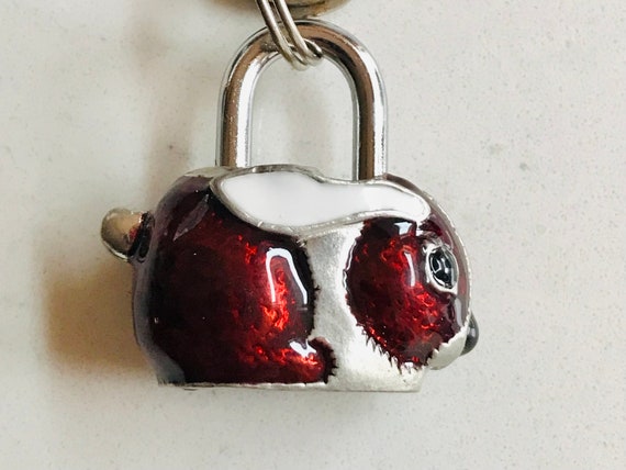 Handmade, Pewter, Rabbit, Padlock With 3 Keys, Charm