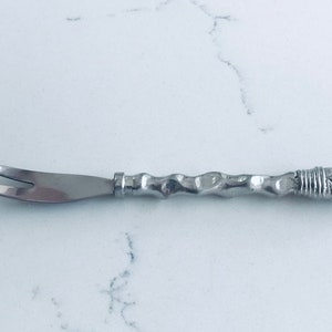 Handmade, Pewter, Olive fork, Unique,  Design, Wedding, Anniversary, Foodie, Gift, Stainless Steel Serving Utensil