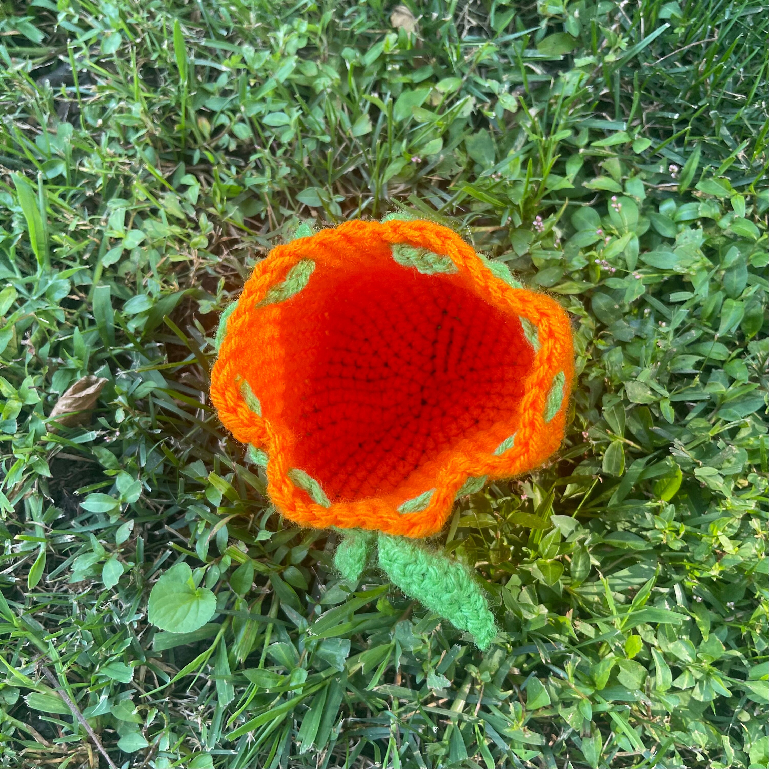 Crochet Orange Bag Drawstring Bag Crochet Bag Etsy
