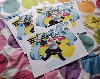 Miku Hatsune with leeks - print