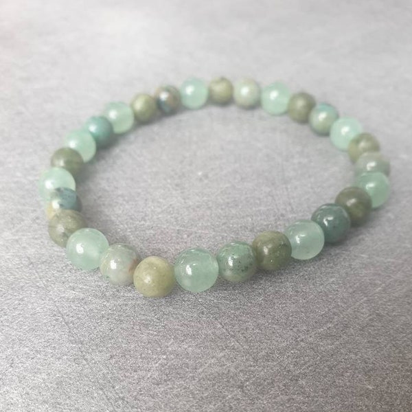 Green Jade, Green Aventurine & Chrysocolla Bracelet - Natural stones - 6 mm