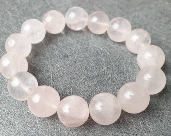 Rose Quartz Bracelet - Natural stones - 14 mm