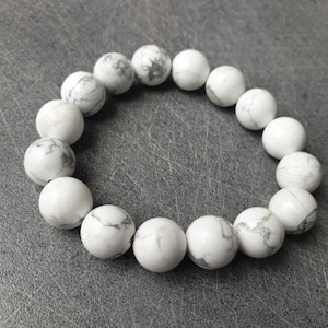 Bracelet Howlite Pierres naturelles 12mm image 1