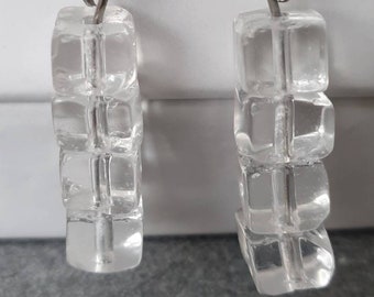 Rock crystal earrings - Natural stones - Nuggets - Unique piece - Model 2