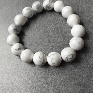 Bracelet Howlite Pierres naturelles 12mm image 5