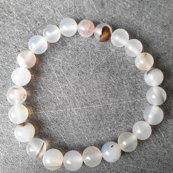 Bracelet Agate dendritique - Pierres naturelles - 8mm