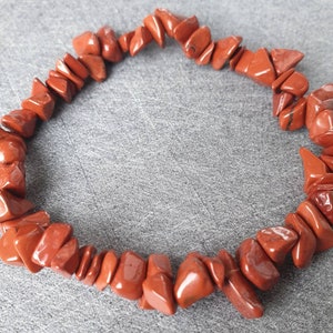 Red Jasper Bracelet - Unique piece - Natural stones - Nuggets - Size 18