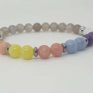 7 chakra bracelet - Natural stones - 6 mm
