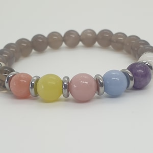7 chakra bracelet - Natural stones - 8 mm
