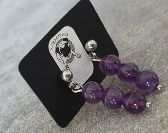 Amethyst earrings - chips - Natural stones - 6 mm