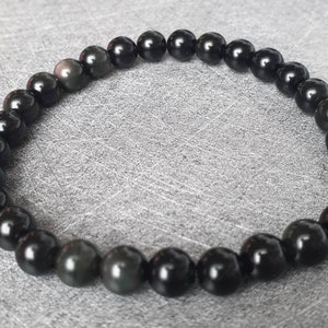 黒曜石ブレスレット - 天然石 - 6 mm