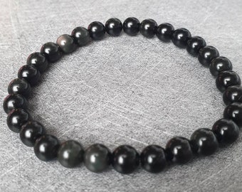 Bracelet Obsidienne - Pierres naturelles - 6mm