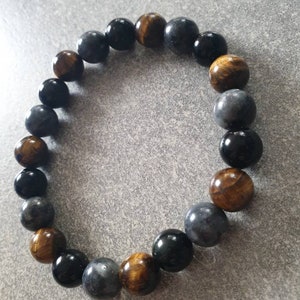 Bracelet En Pierres œil De Tigre, Obsidienne Et Cornaline - Grandes Tailles Disponibles, Neuf Avec étiquettes