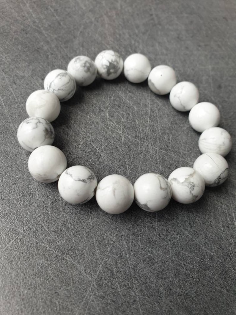 Bracelet Howlite Pierres naturelles 12mm image 1