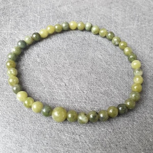 Green Jade Bracelet - Natural Stones - 4 mm