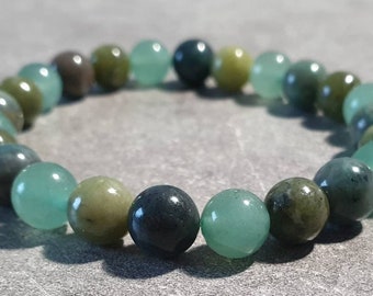 Green Jade, Green Aventurine & Chrysocolla Bracelet - Natural stones - 8mm