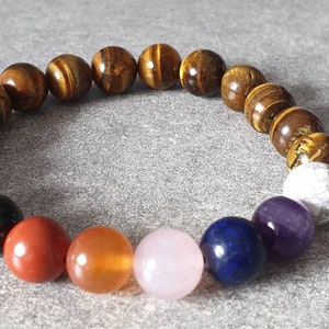7 chakra bracelet - Natural stones - 10 mm