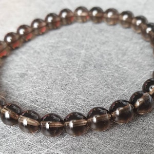 Bracelet Quartz fumé - Pierres naturelles - 6 mm