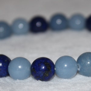 Lapis lazuli, Angelite & Blue Aventurine bracelet - Natural stones - 8 mm