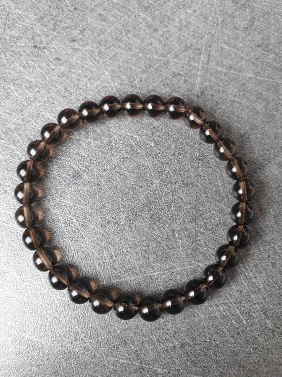 スモーキークォーツ ブレスレット - 天然石 - 6 mm - Etsy 日本