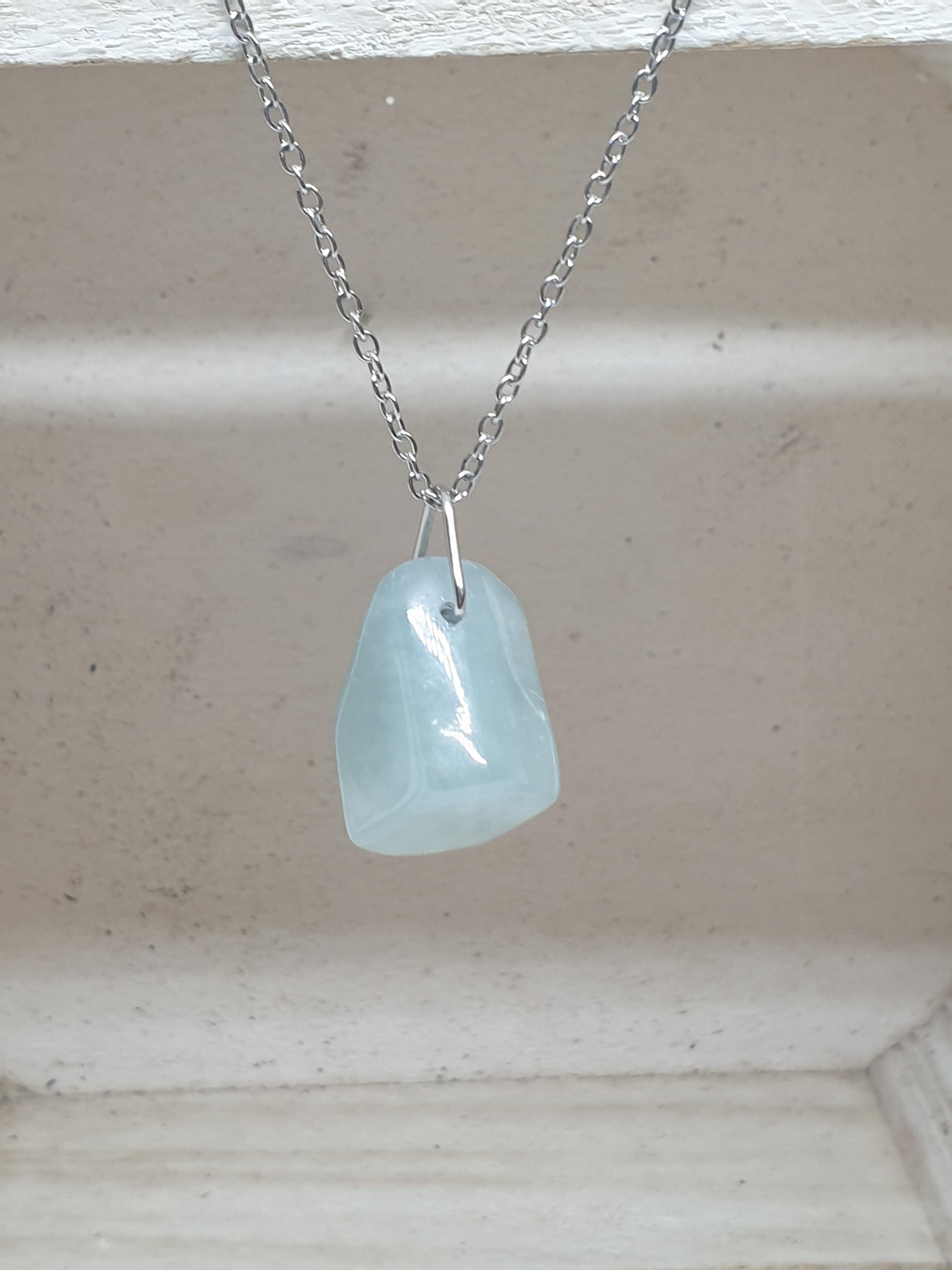 Collier En Argent 925 Avec Pendentif Aigue-marine - 45-50 Cm - Bijou Délicat Pour Femme Ou Fille - Idée Cadeau - 4