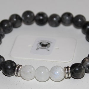 Labradorite & Moonstone Bracelet - Natural stones - 8 mm
