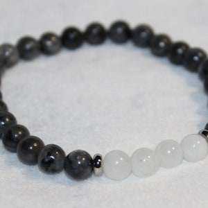 Labradorite & Moonstone Bracelet - Natural stones - 6 mm