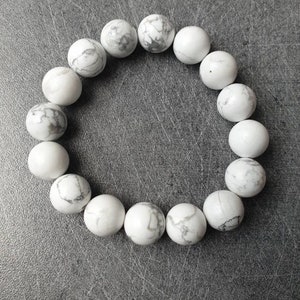 Bracelet Howlite Pierres naturelles 12mm image 6