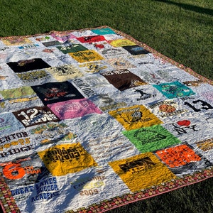 Tshirt quilts, T-shirt quilt, Custom quilts, Memory quilts, Sorority quilt, Graduation quilt, Sports quilt, Keepsake quilt, DEPOSIT 100.00 image 5