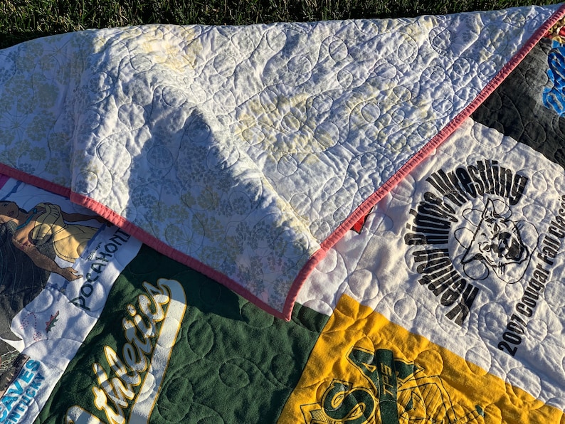 Tshirt quilts, T-shirt quilt, Custom quilts, Memory quilts, Sorority quilt, Graduation quilt, Sports quilt, Keepsake quilt, DEPOSIT 100.00 image 2