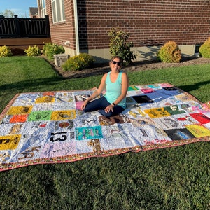 Tshirt quilts, T-shirt quilt, Custom quilts, Memory quilts, Sorority quilt, Graduation quilt, Sports quilt, Keepsake quilt, DEPOSIT 100.00 image 6