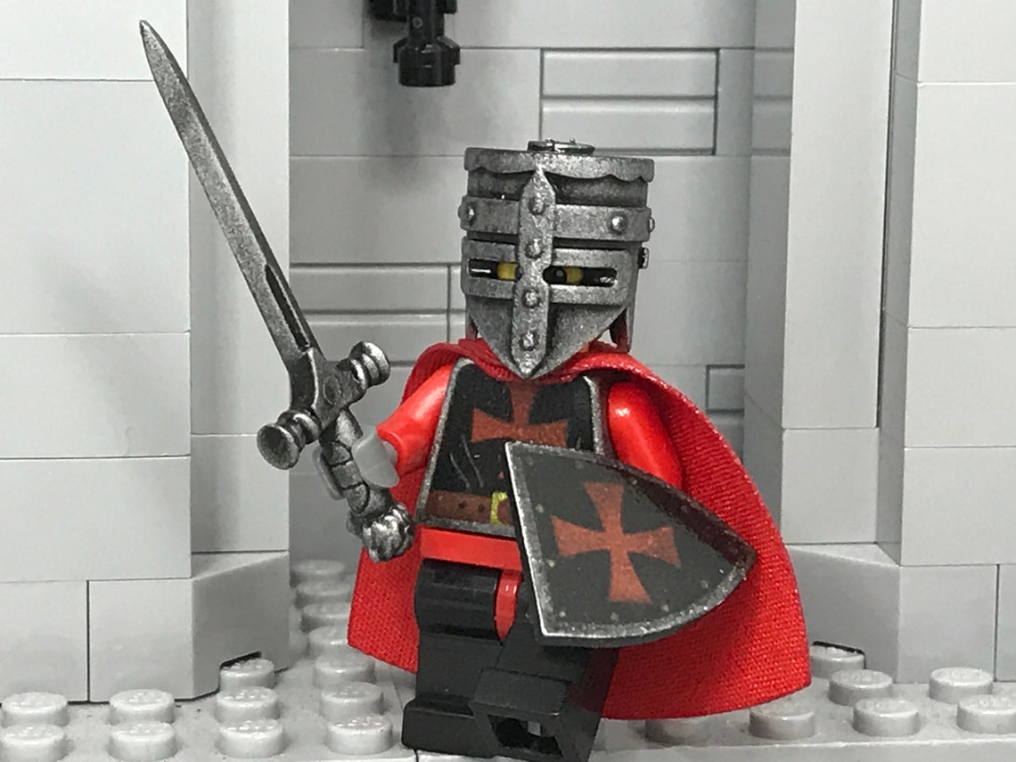 LEGO CASTLE Custom Templar Crusader Knight with Great Helm Etsy