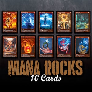Conjunto de rocas de maná: 10 cartas (cartas personalizadas, arte alterado) + 2 cartas de bonificación
