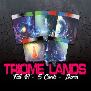 Triome Lands 5-Card Set (Full Art - Ikoria) Custom Cards Altered Art