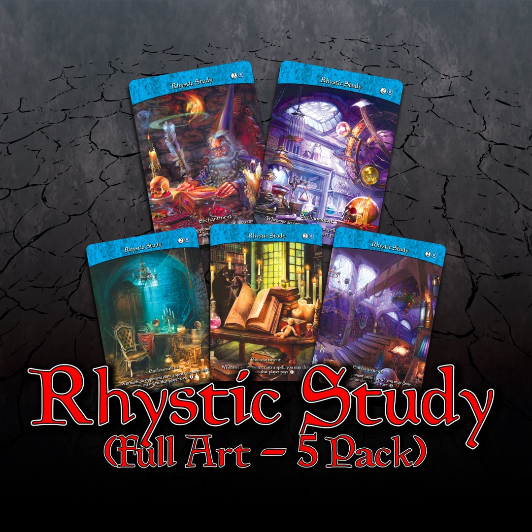 Rhystic Study MTG - Alt Art Custom Game Card - Near Mint Ungraded