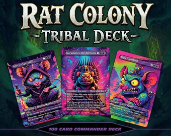 Rat Tribal Commander Deck | Custom Full Art MTG Proxies | 100 Cards