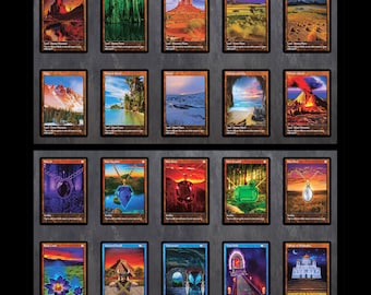 Set of Dual Lands (V.1) & Power 9 (10) (V.1) Custom Cards Alternate Art  20 Cards + 5 Bonus Cards