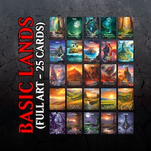 Basic Lands with Full Art - Set of 25 Cards