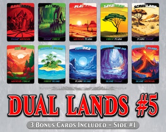 DUAL LANDS Set #5 - Full Art - 10 MTG Proxy Dual Lands, 2