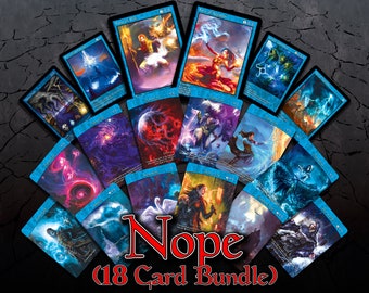 NOPE - 18 Card Bundle (12 Full Art Cards + 6 with Black Border) Custom Cards Alternate Art + 3 Bonus Cards