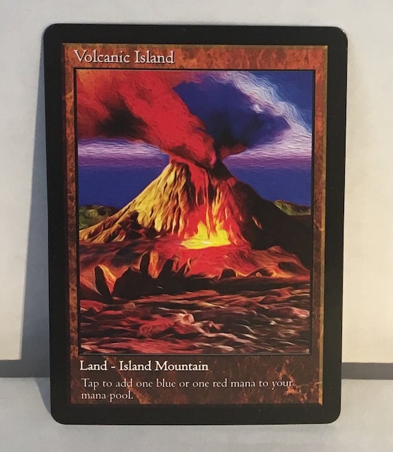 Volcanic Island Dual Land Custom Card Altered Art - Etsy