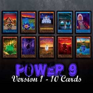 Set de Power 9 + Cartes personnalisées Bibliothèque d'Alexandrie (V.1) Art modifié + 2 cartes bonus