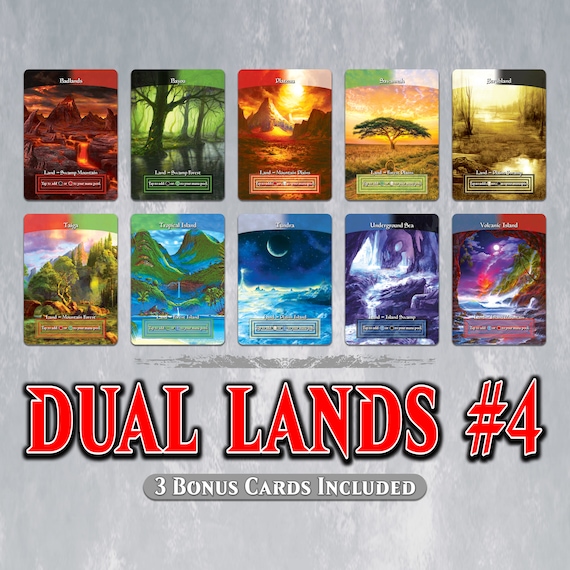 DUAL LANDS Set #4 - Full Art - 10 MTG Proxy Dual Lands for