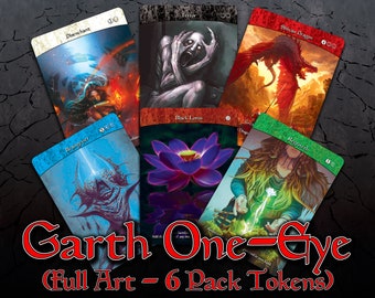 Garth One-Eye Tokens - 6 Card Bundle (Custom Cards Alternate Full Art) + 2 Bonus Cards